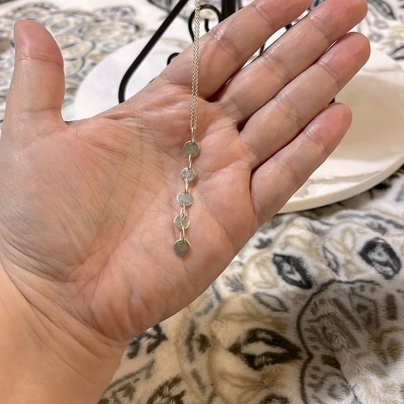Oliver Bonas Sterl. Silv.925 Chain Necklace Circles Waterfall Pendant - Picture 2 of 8